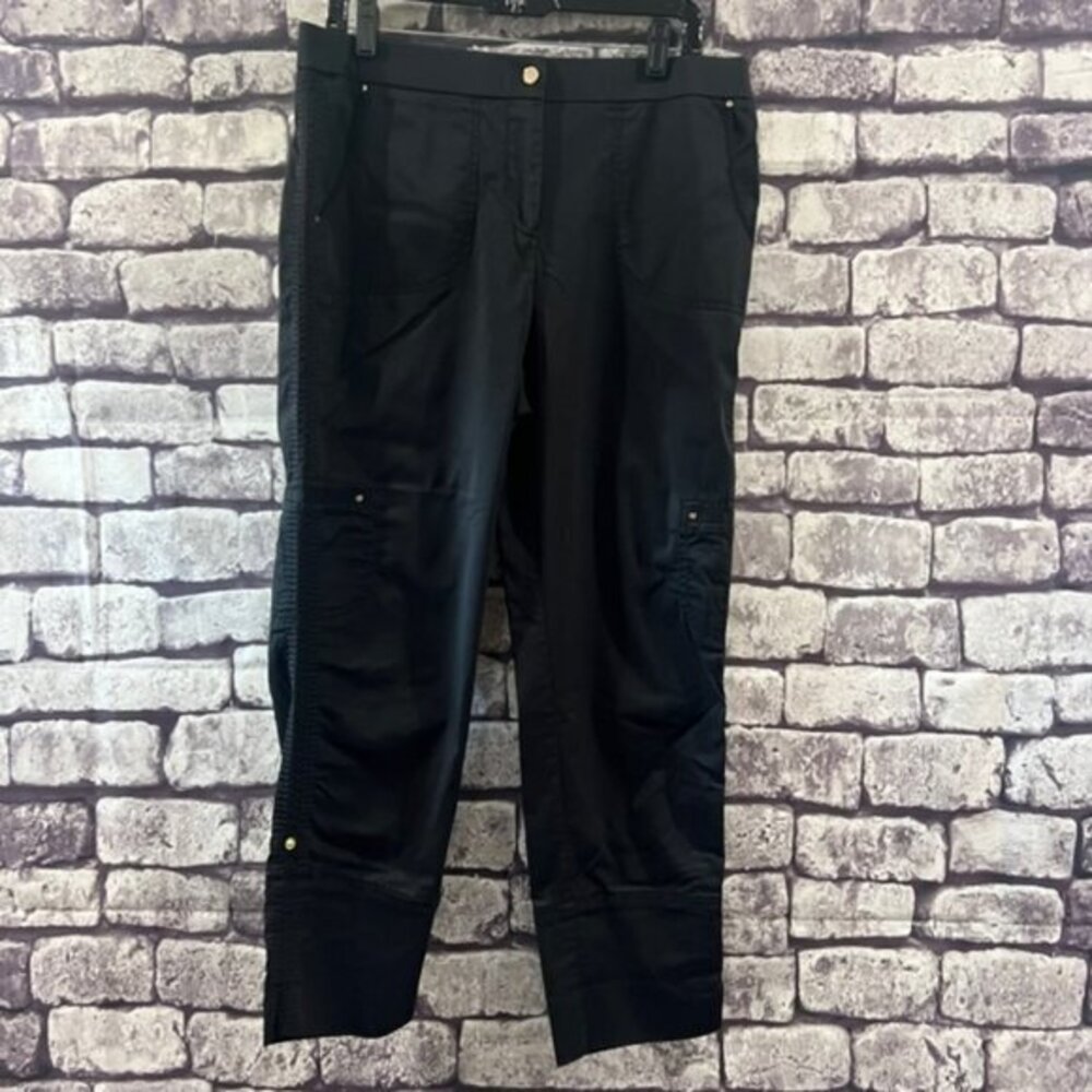 Chico's Black Crop Pants W/ Tabs Size M/10